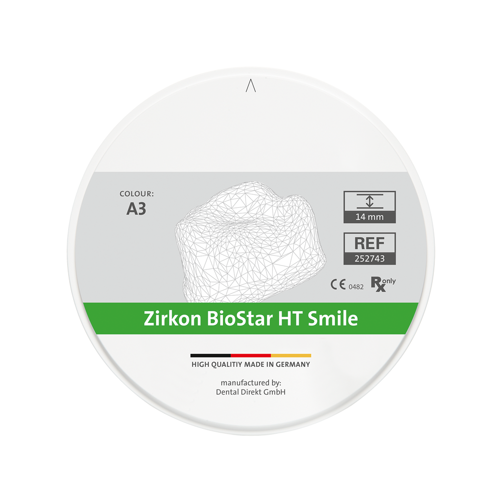 Zirkon BioStar HT Smile Colour, Ø 98,5 mm, H 14 mm, A3,5