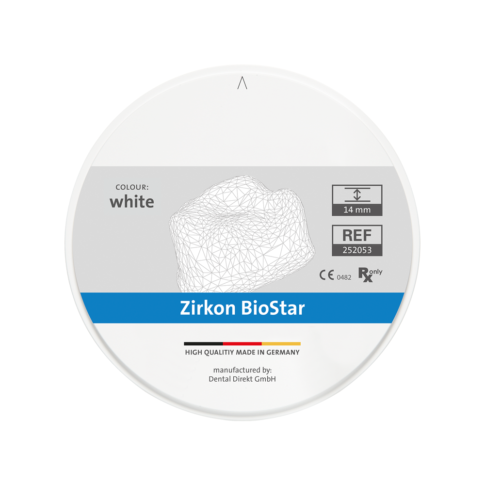 Zirkon BioStar m. Schulter Ø 98.5 mm, H 25 mm, weiß