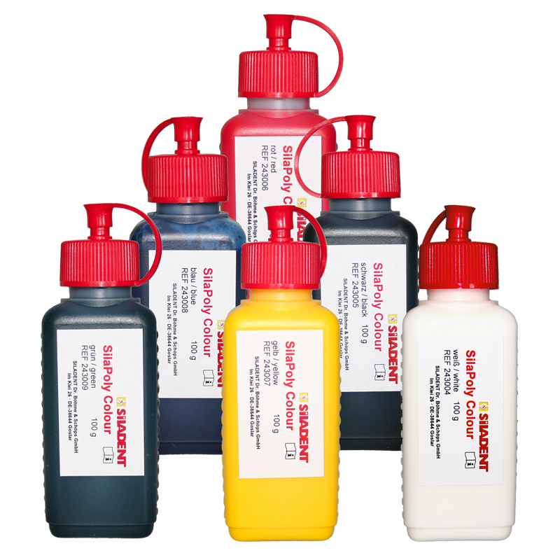 SilaPoly Colour Set - 6x 100 ml Dosierflasche