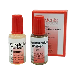 Keramikstrukturmarker Set Gold + Verdünner, 2 x 20 ml